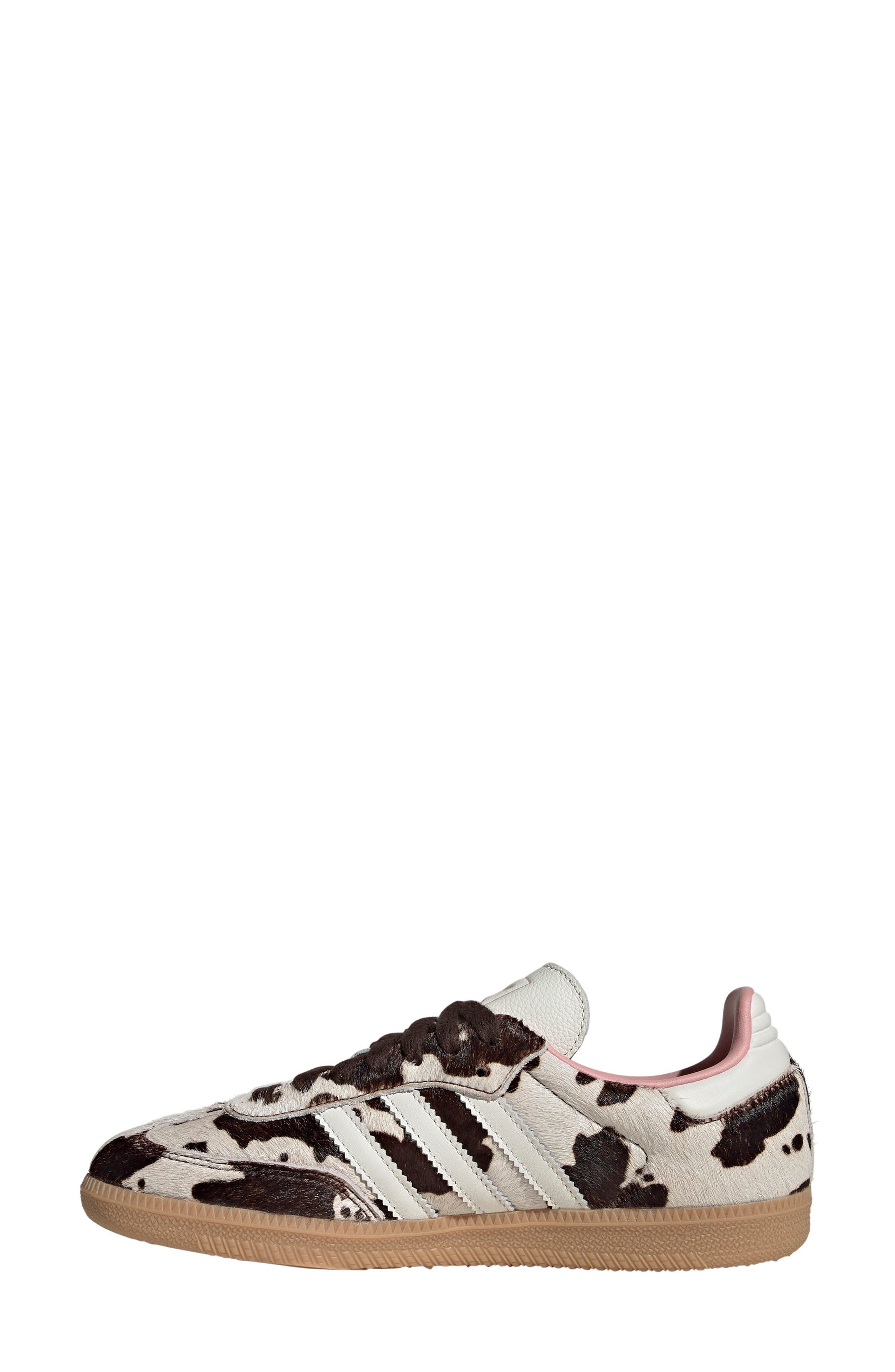 adidas Samba OG Genuine Calf Hair Sneaker, Alternate, color, Dark Brown/ Off White/ Gum 3