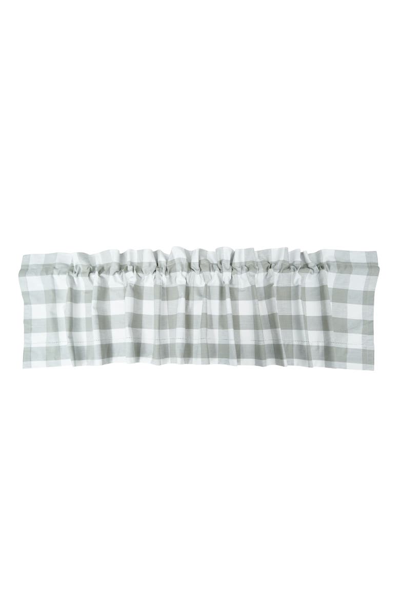 Franklin Slate Gingham Check Window Valances, Set of 2, Main, color, Grey
