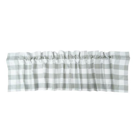 Franklin Slate Gingham Check Window Valances, Set of 2