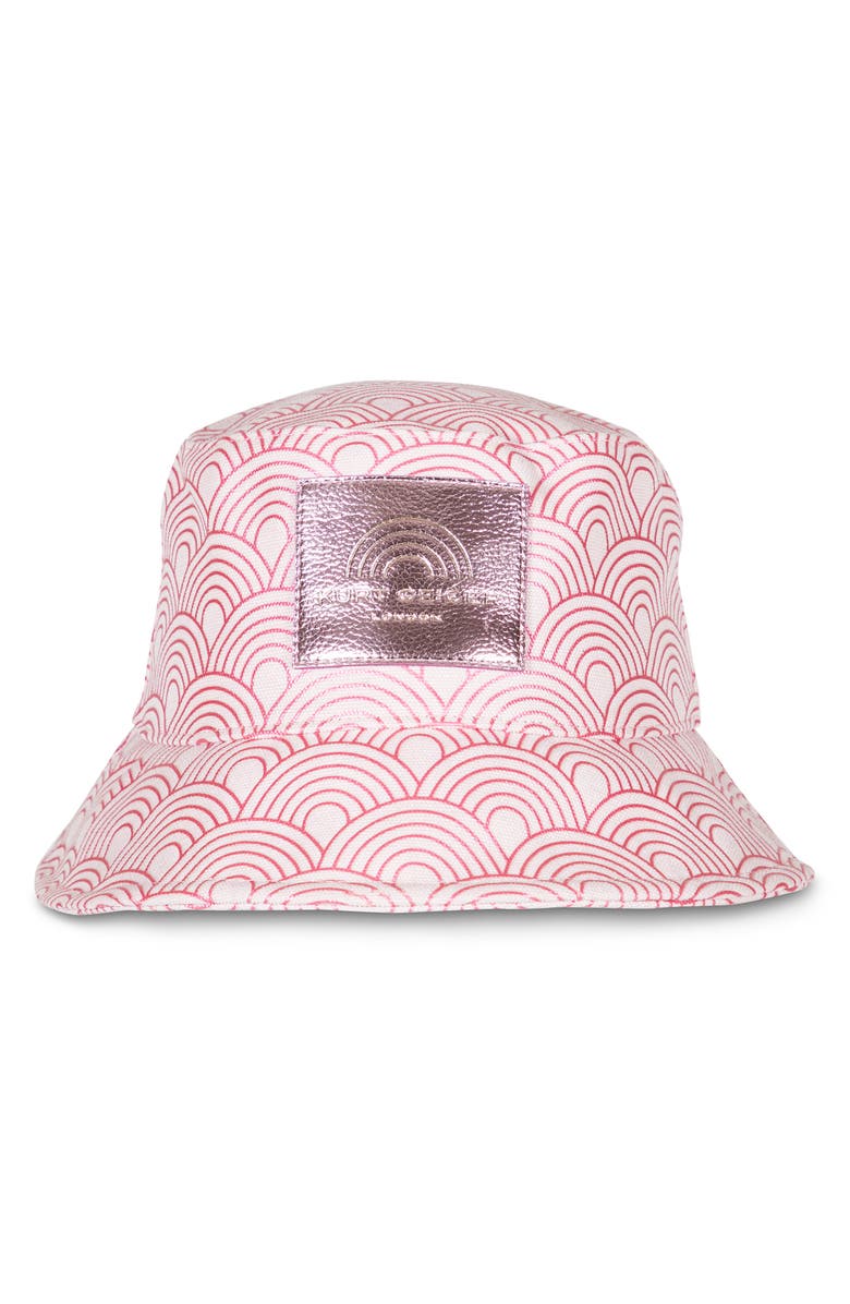 Kurt Geiger London Rainbow Print Bucket Hat, Main, color, Pale Pink