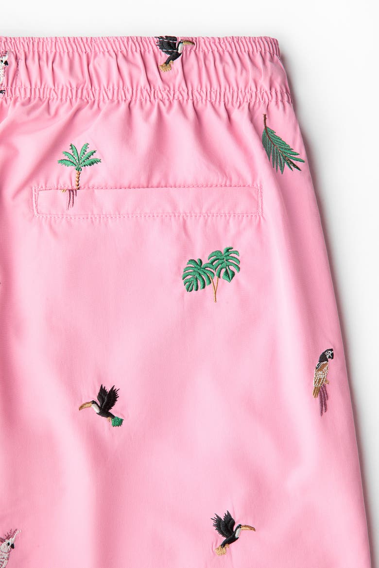 Patterned Swim Shorts, Alternate, color, Pink/patterned