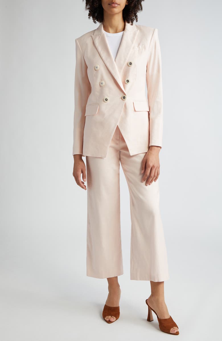 Veronica Beard Brixton Wide Leg Crop Pants, Alternate, color, Pink Haze