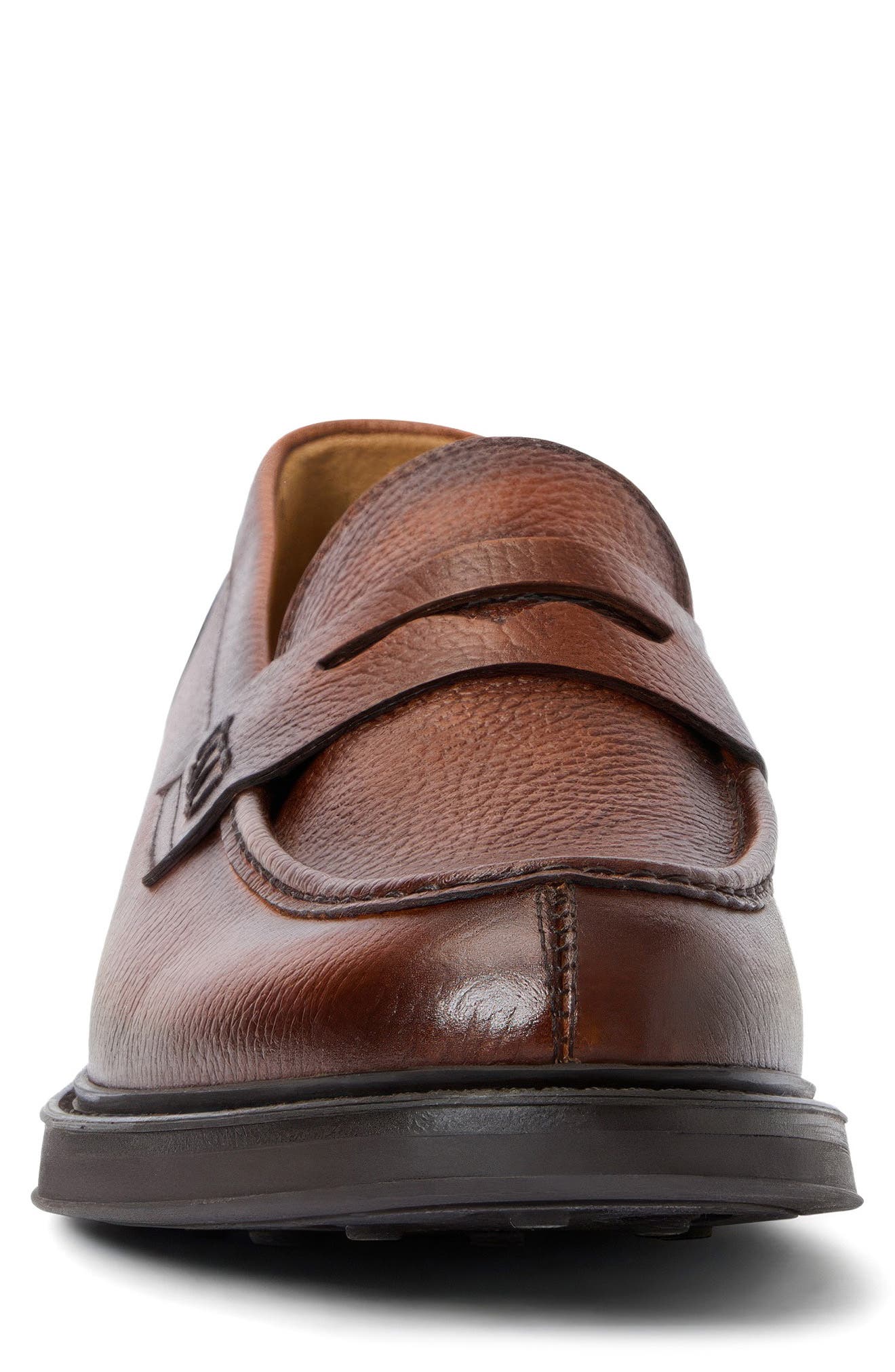 Bergamo Weatherproof Penny Loafer, Alternate, color, COGNAC TUMBLED