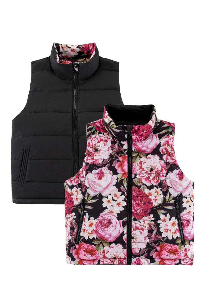 Kids' Casey Puffer Vest, Alternate, color, GARDEN FLORAL