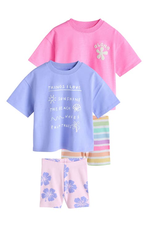 Kids' Cotton T-Shirts & Shorts Assorted 4-Pack (Baby, Toddler & Little Kid)