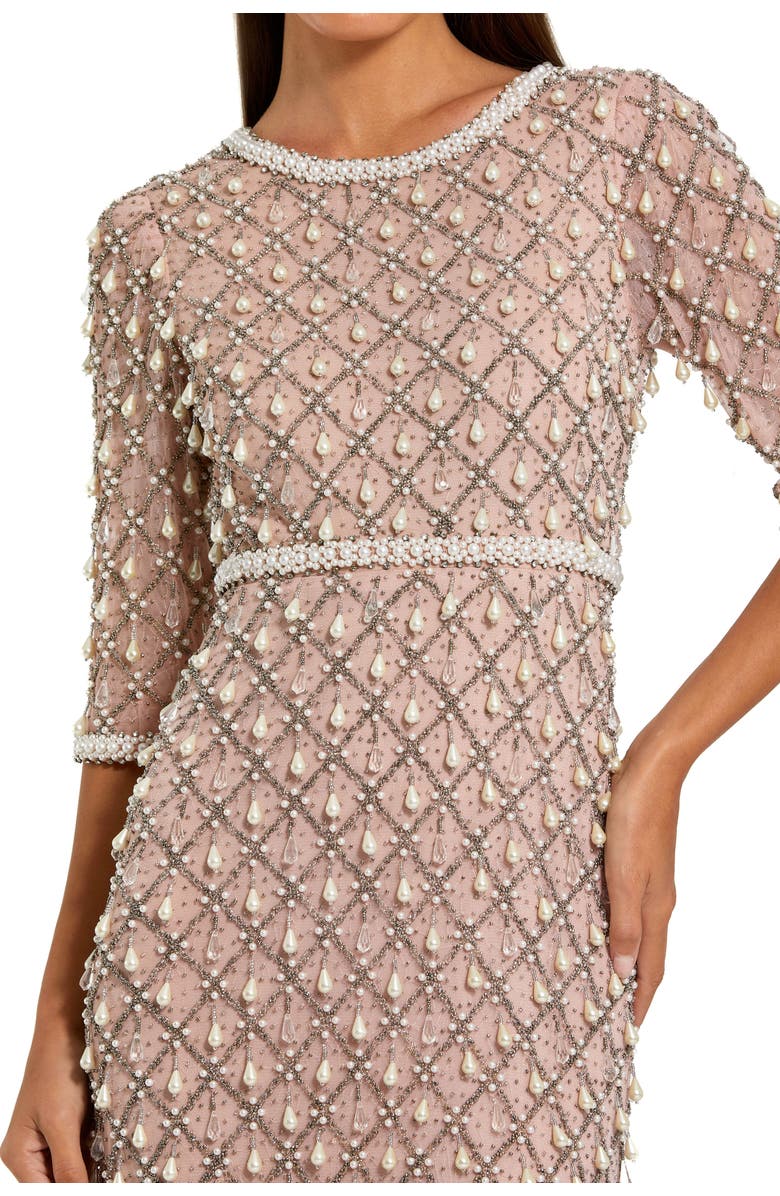 Mac Duggal Women's Pearl & Crystal Embellished Evening Gown, Alternate, color, Light Rose
