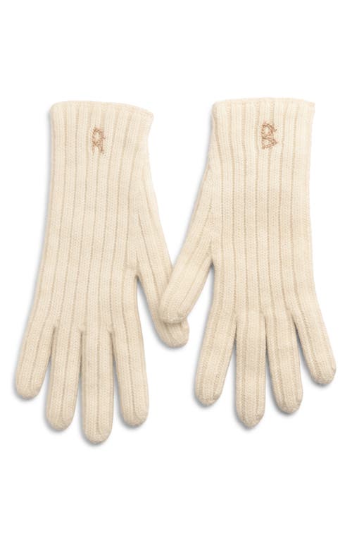 Ruslan Baginskiy Monogram Embroidered Merino Wool Gloves In White