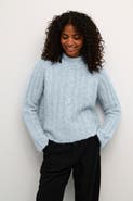 Kaffe KAnaja Cable Knit Funnel Neck Pullover