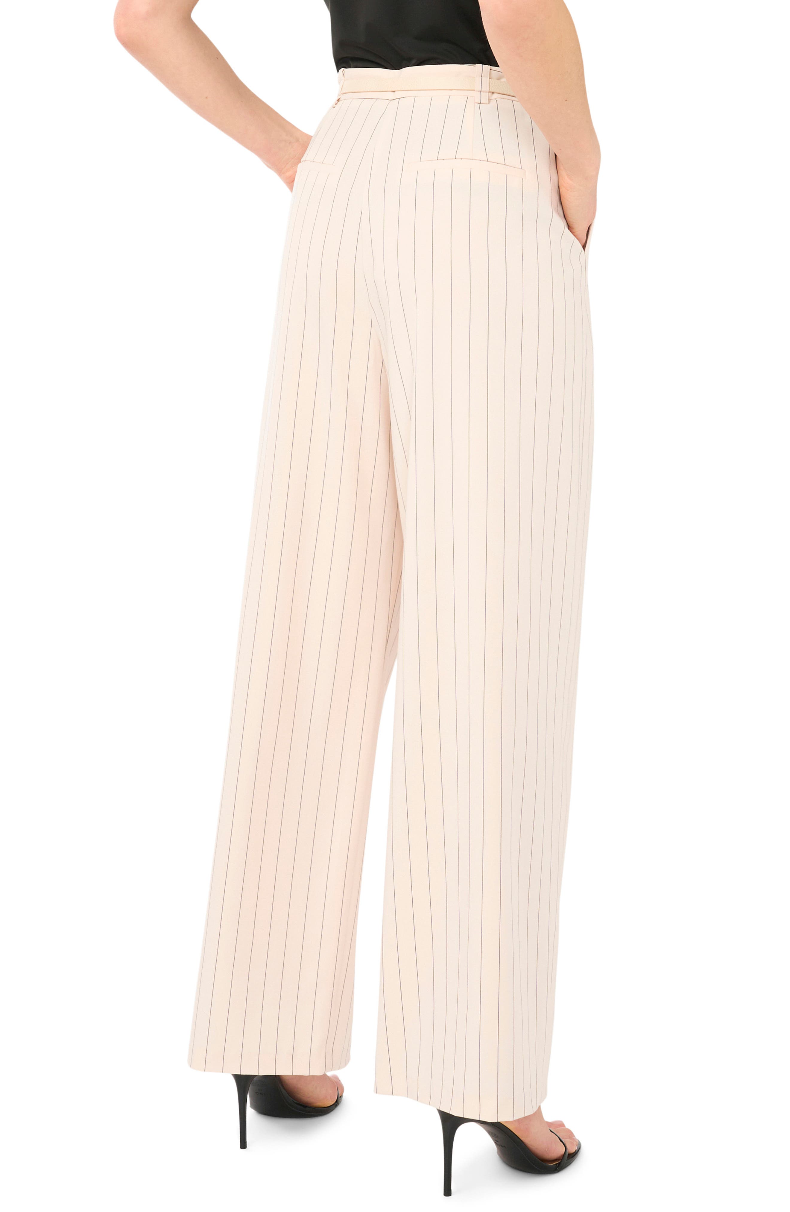 Belted Pleated High Waist Wide Leg Pants - image 2