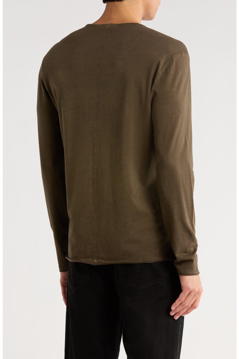 Baylor Organic Cotton Long Sleeve Henley, Alternate, color, DEEP OLIVE