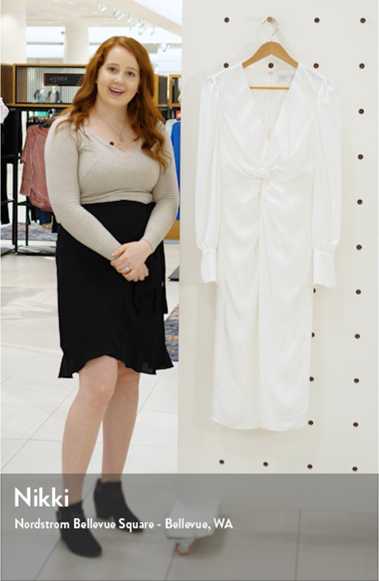 Twist Front Long Sleeve Midi Dress, sales video thumbnail