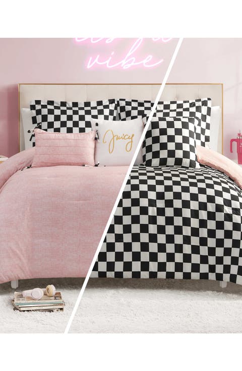 Checkerboard Reversible Comforter & Sham Set