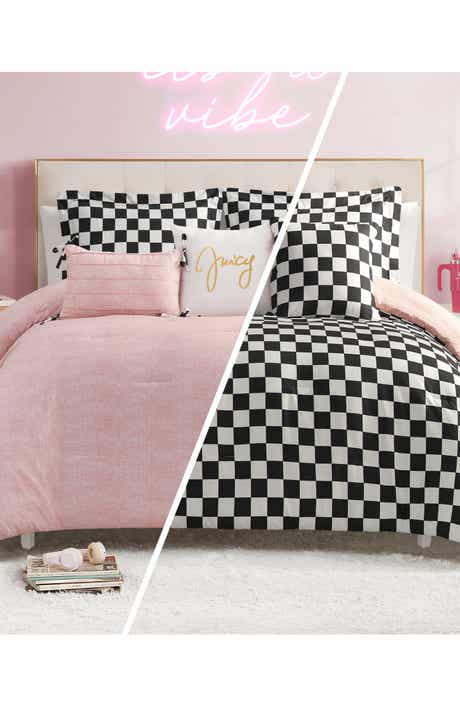 Juicy Couture Checkerboard Reversible Comforter & Sham Set