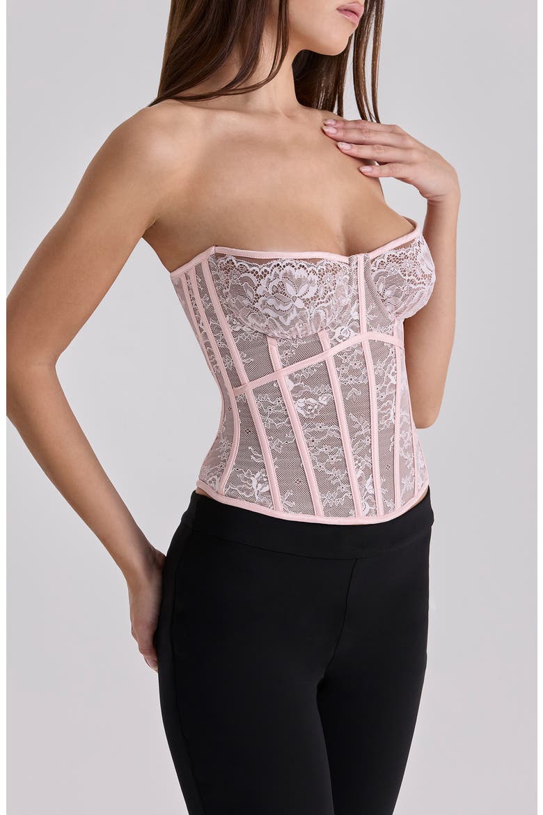 Ayana Lace Corset Top, Alternate, color, PINK