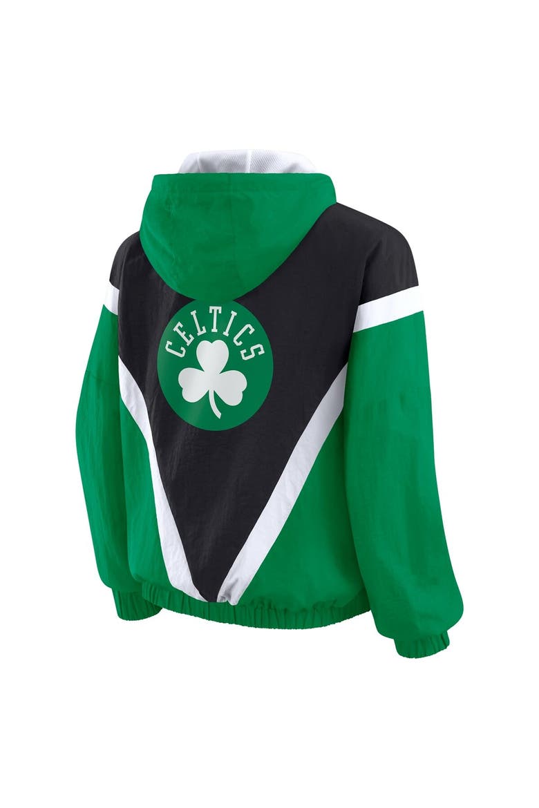 Women's WEAR by Erin Andrews  Black/Kelly Green Boston Celtics Colorblock Full-Zip Hoodie Windbreaker Jacket, Alternate, color, Black