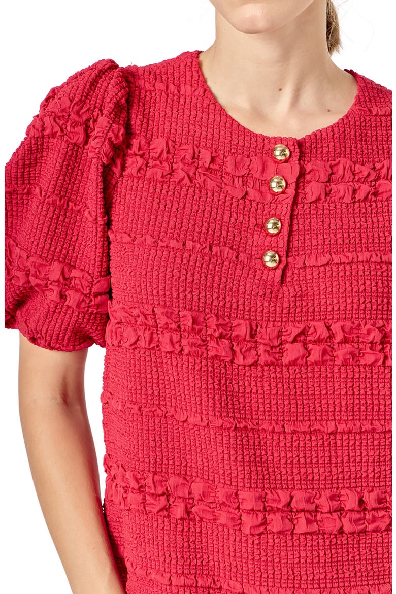 Smocked Minidress, Alternate, color, BURGUNDY