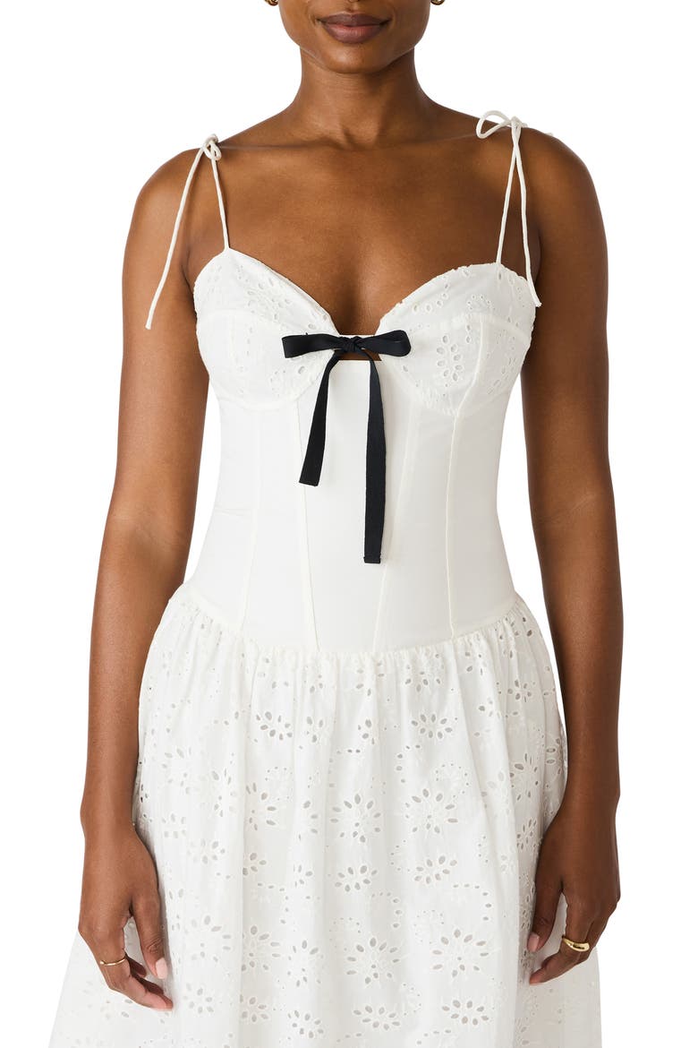 Juliara Eyelet Embroidery A-Line Dress, Alternate, color, WHITE