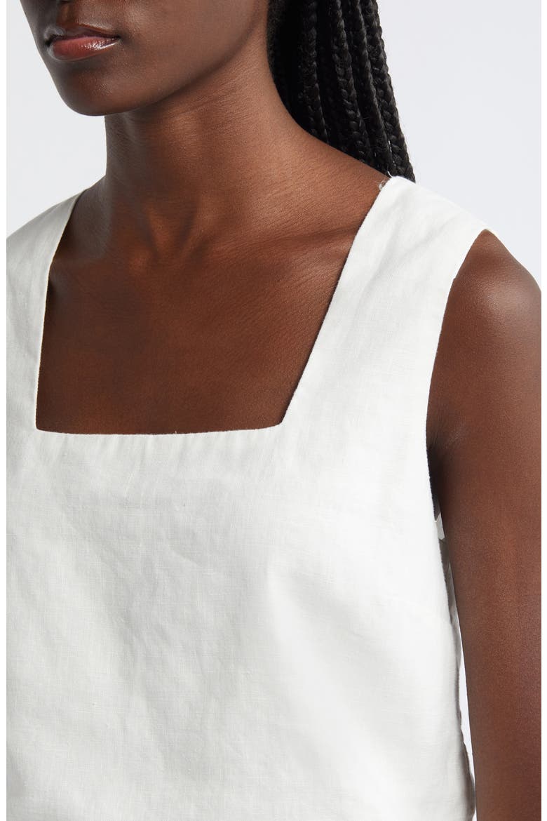 Akira Linen Crop Tank, Alternate, color, WHITE