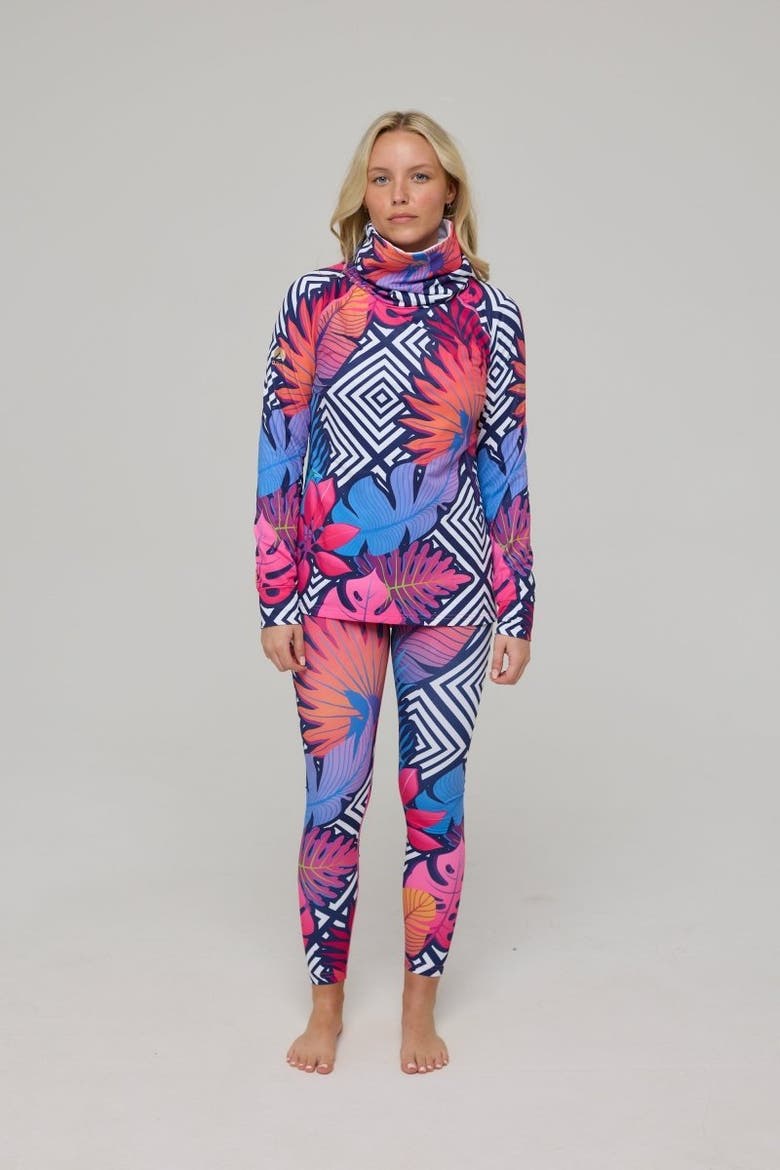 High Neck Baselayer Top Big Poppa Women's, Alternate, color, Pink, Geometric