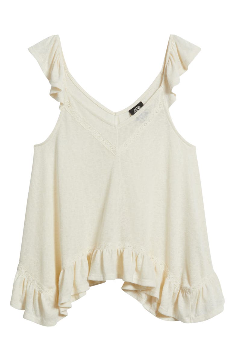 Bobeau Caty Swing Ruffle Tank, Alternate, color, Whisper White