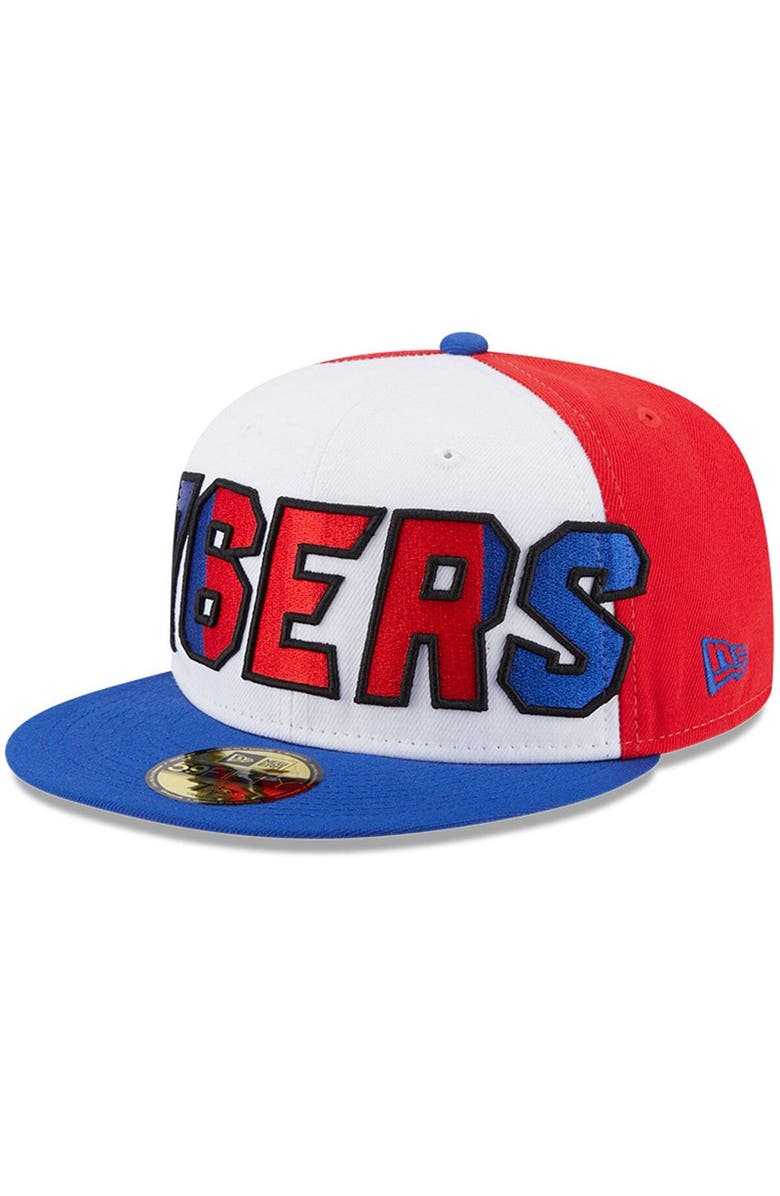 New Era Men's New Era White/Royal Philadelphia 76ers Back Half 9FIFTY Fitted Hat, Alternate, color, White