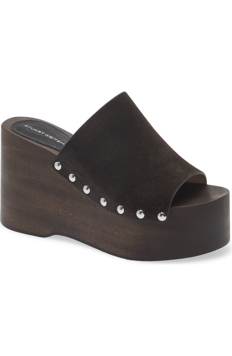 Stuart Weitzman <p>Kate Studded Wedge Platform Slide Sandal (Women)</p>, Main, color, Shadow