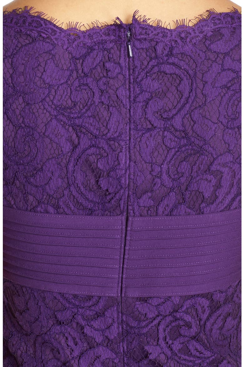 Crisscross Waist Lace Sheath Dress, Alternate, color, DEEP AMETHYST