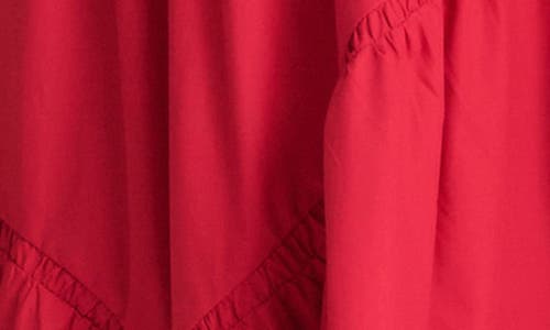 English Factory Asymmetric Poplin Tiered Dress In Raspberry