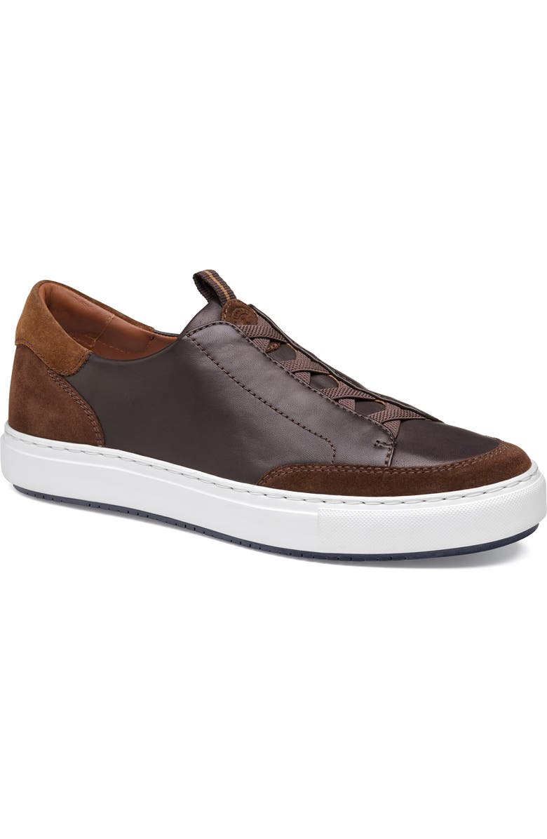 JOHNSTON & MURPHY COLLECTION Johnston & Murphy Anson Lace to Toe Sneaker, Main, color, Dark Brown Sheepskin/ Suede
