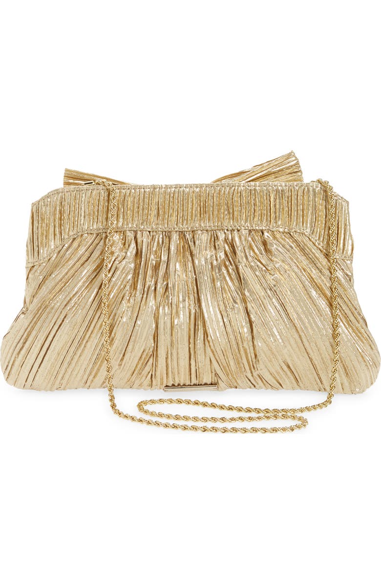Loeffler Randall Rayne Plissé Clutch, Alternate, color, Gold