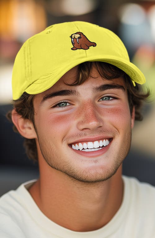 Dalix Walrus Embroidered Outdoor Cap In Yellow