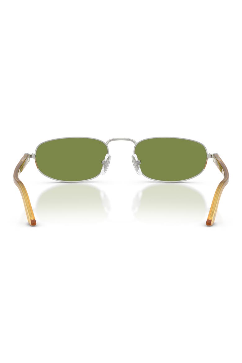 56mm Pillow Sunglasses, Alternate, color, SILVER / GREEN