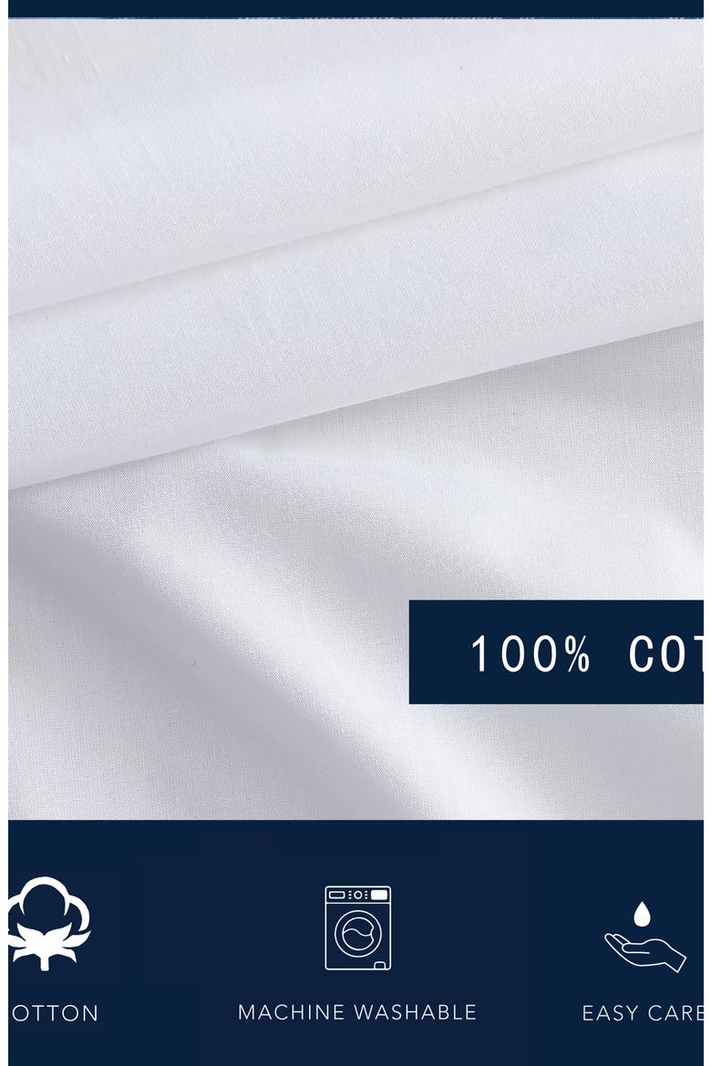 200 Thread Count Solid Cotton Percale Fitted Sheet, Alternate, color, DECK WHITE