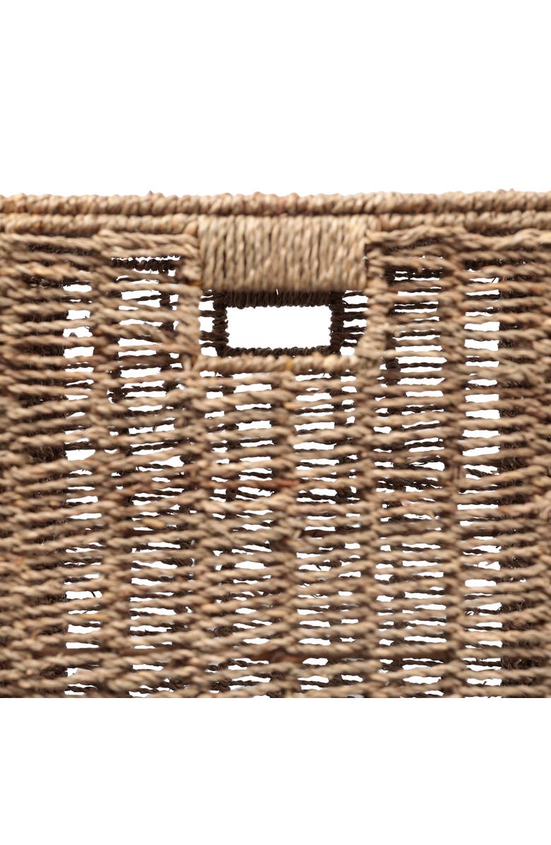 HAPPIMESS Reed Coastal Bohemian Handwoven Seagrass Laundry Hamper with Lid and Removable Liner, Natural, Alternate, color, Natural 85L