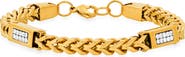 HMY JEWELRY 18k Gold Plated Stainless Steel Simulated Diamond Chain Bracelet