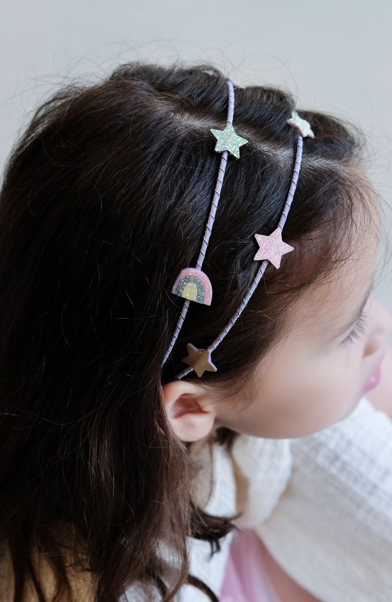 Mimi & Lula Kids' Alice Rainbow Star Double Headband, Alternate, color,