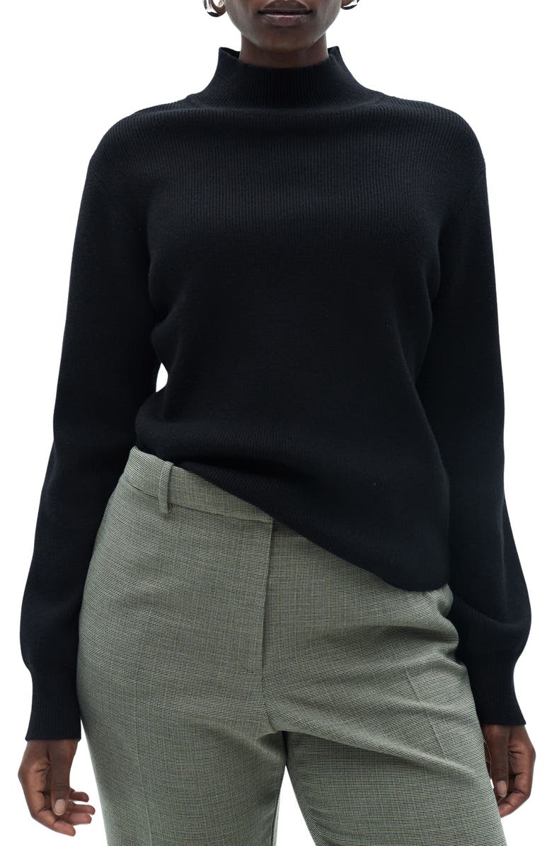 MANGO Rib Mock Neck Sweater, Alternate, color,