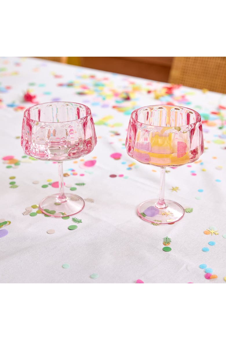 Pink Blush Coupe Glasses Set of 4, Alternate, color, Pink