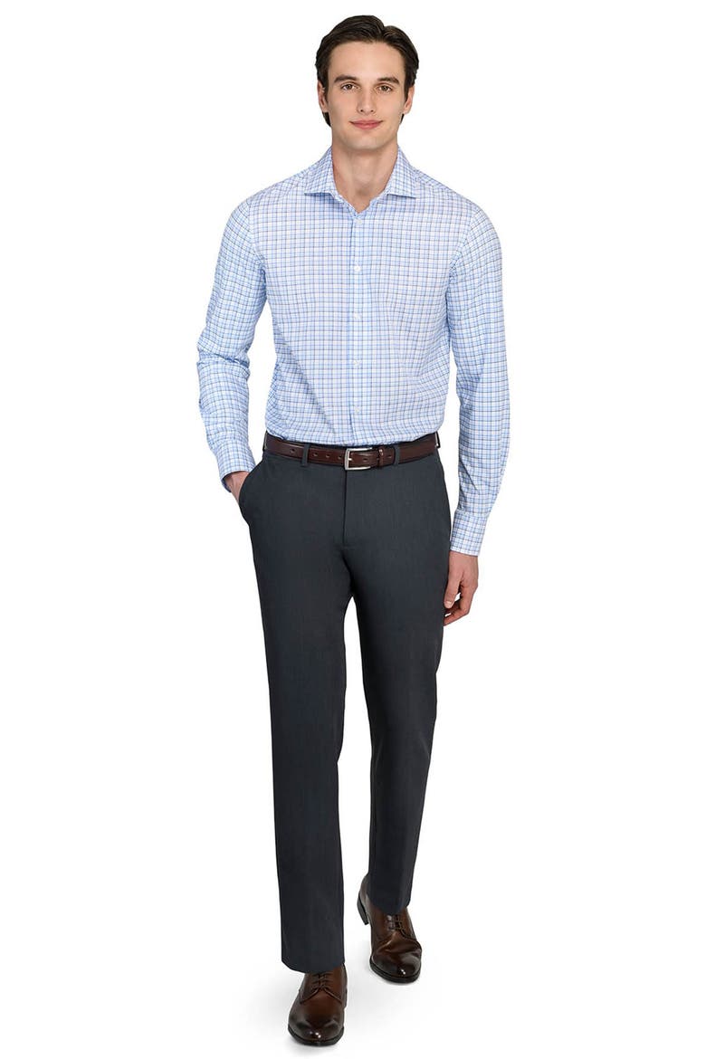Slim Fit Plaid Reworked Dress Shirt, Main, color, WHITE/ BLUE