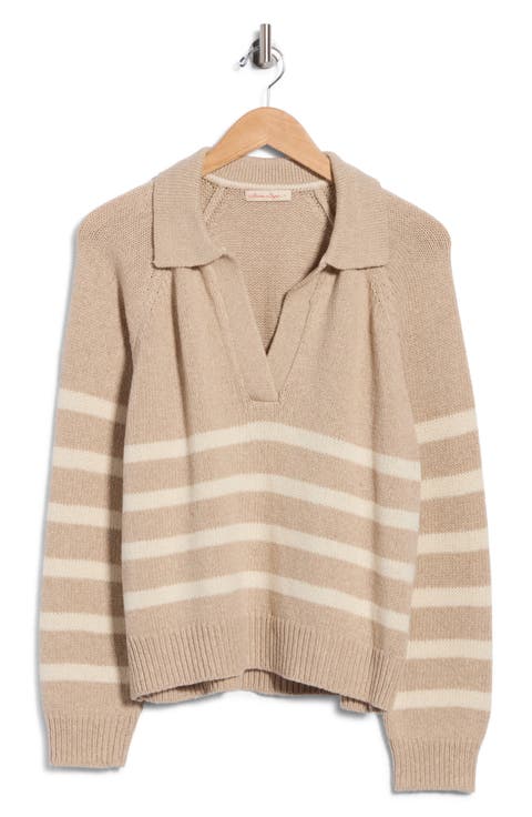 Berkeley Striped Wool & Cotton Polo Sweater