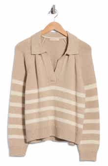 Berkeley Striped Wool & Cotton Polo Sweater