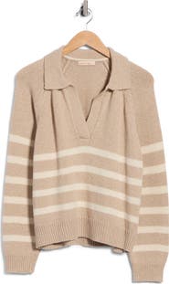 Marine Layer Berkeley Striped Wool & Cotton Polo Sweater