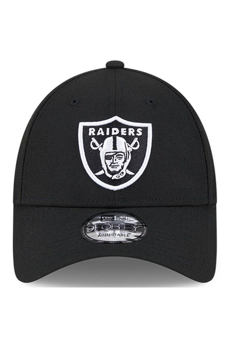Men's New Era  Black Las Vegas Raiders 2023 NFL Crucial Catch 9FORTY Adjustable Hat, Alternate, color, Black