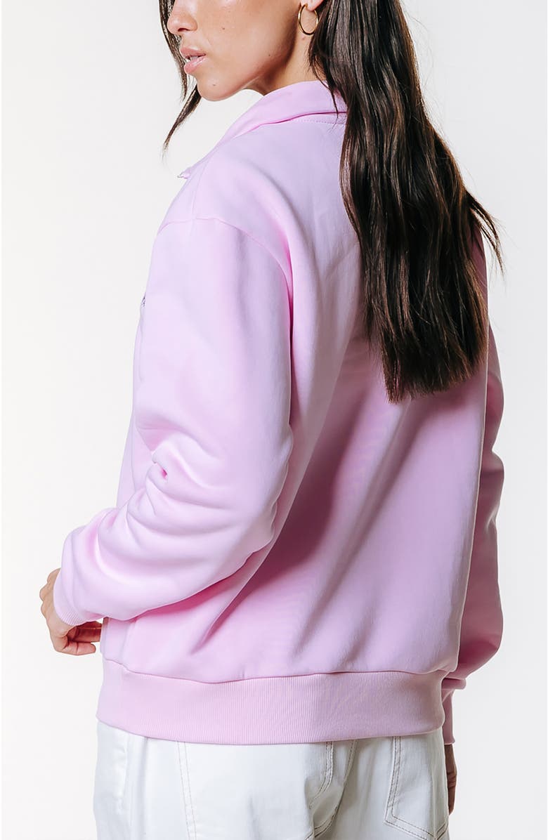 Colourful Rebel Logo Embro Zip Sweat, Alternate, color, Pink