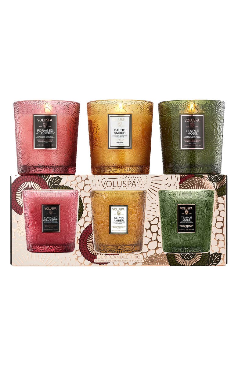 Voluspa Restoration Demi Candle Trio Gift Set, Main, color, Multi