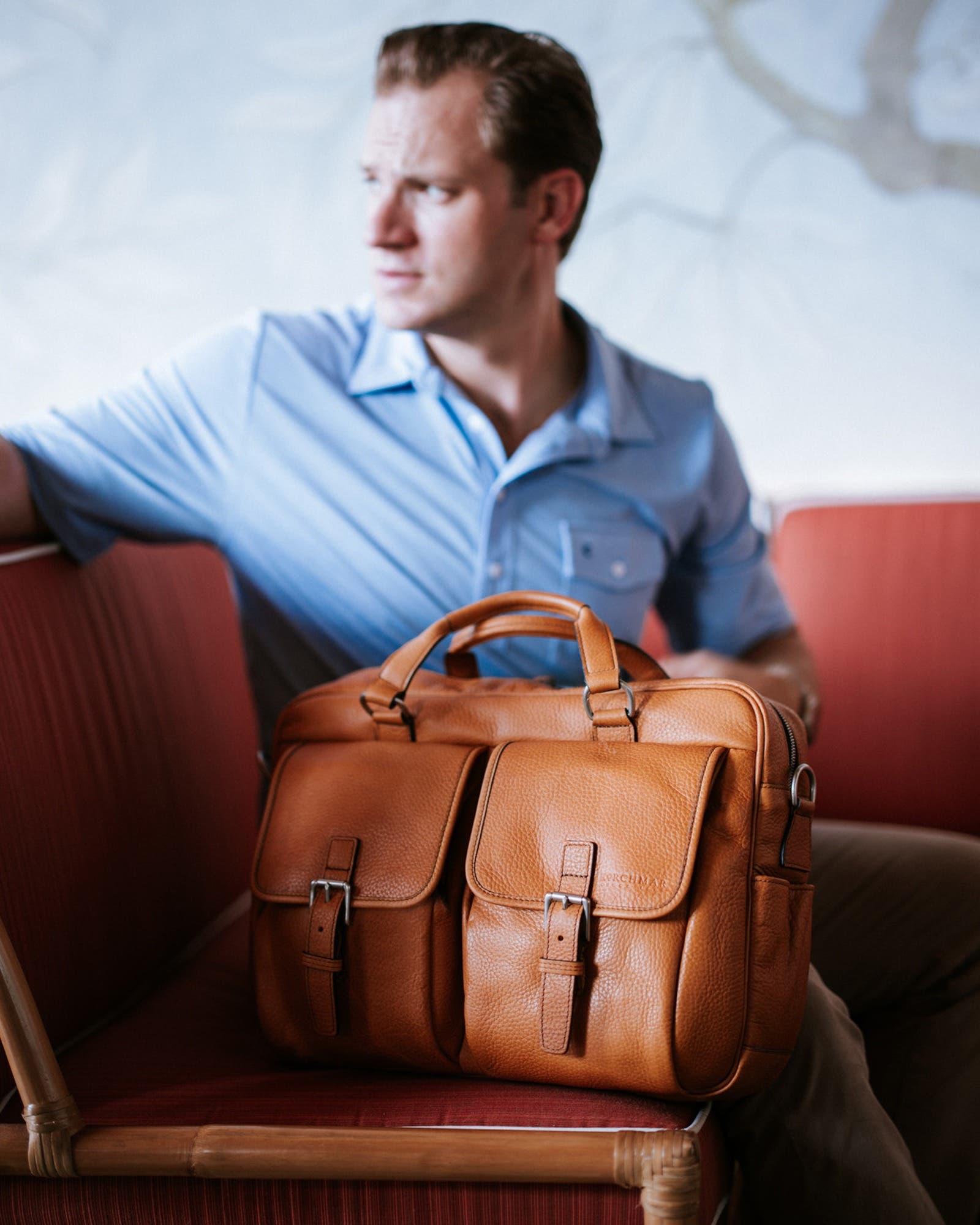 Barton Leather Briefcase, Alternate, color, Pebbled Tan