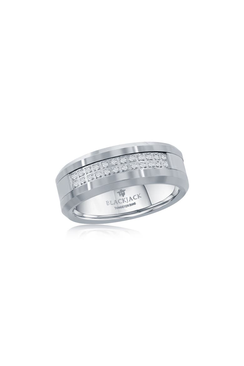 Men's CZ Pavé Ring, Main, color, SILVER