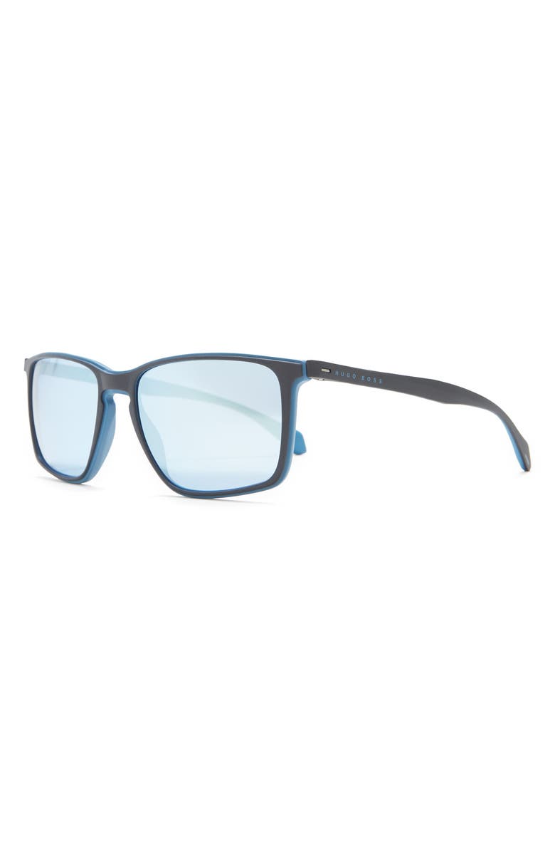 BOSS HUGO BOSS 57mm Polarized Rectangular Sunglasses, Alternate, color,