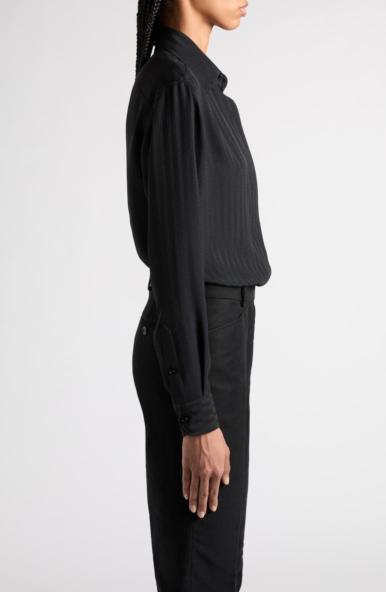 TOM FORD Whitney Stripe Satin Button-Up Shirt, Alternate, color, 