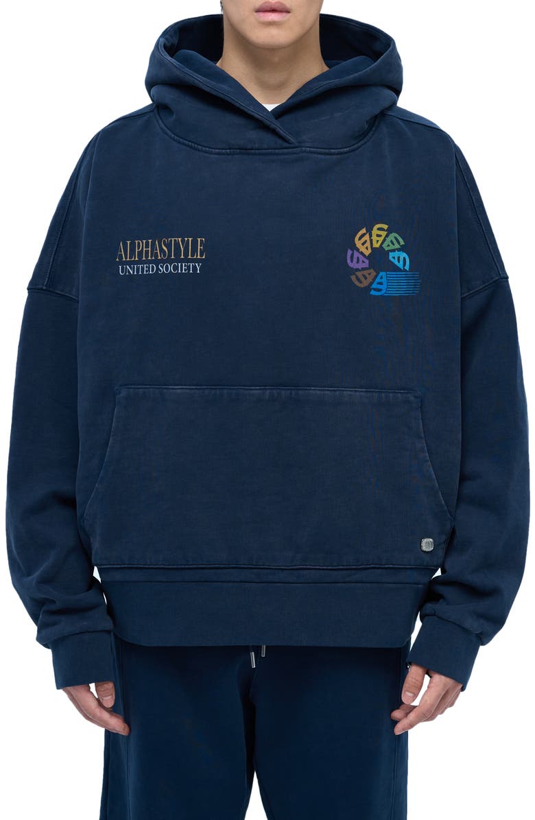 AlphaStyle UNITED HOOD, Main, color, Blue